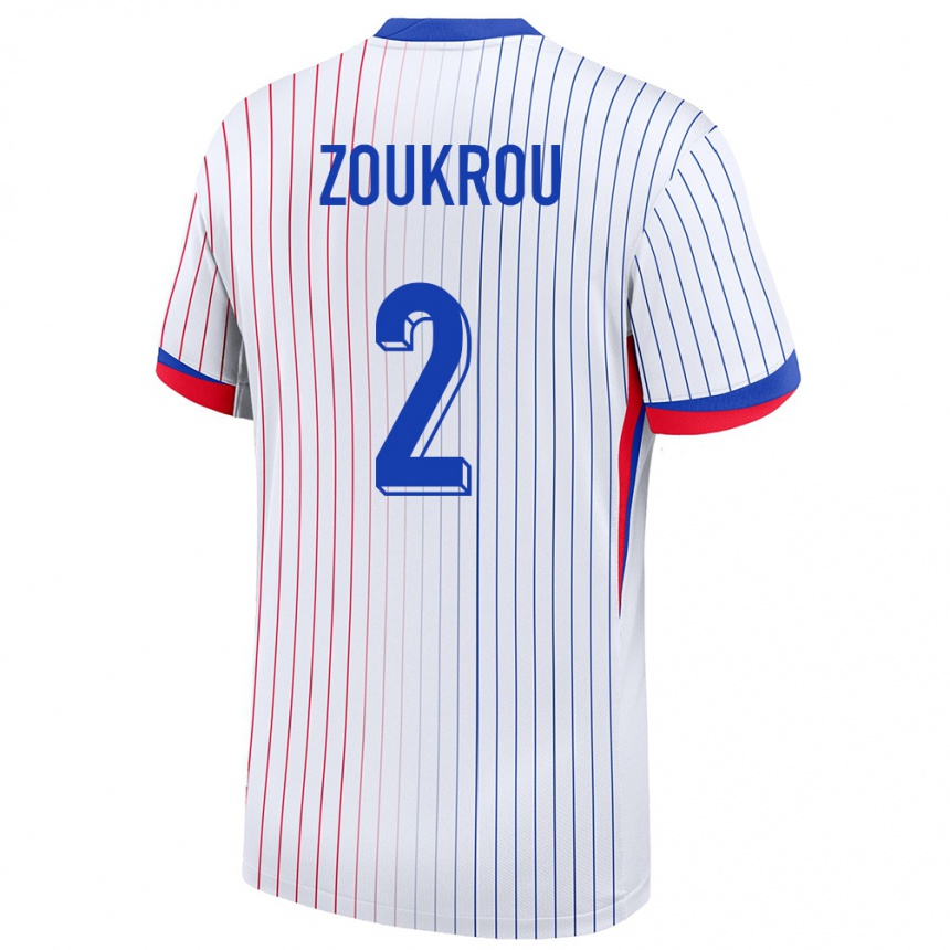 Kids Football France Tanguy Zoukrou #2 White Away Jersey 24-26 T-Shirt Za