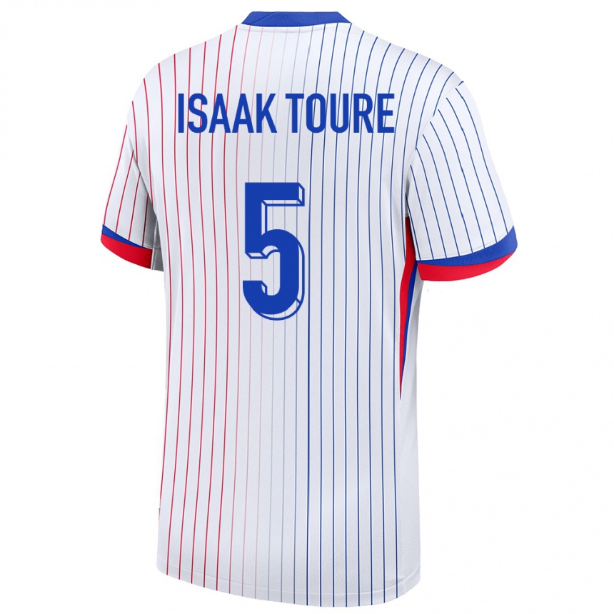 Kids Football France Souleymane Isaak Toure #5 White Away Jersey 24-26 T-Shirt Za