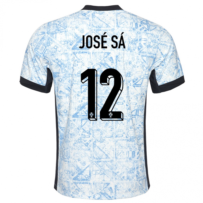 Kids Football Portugal Jose Sa #12 Cream Blue Away Jersey 24-26 T-Shirt Za