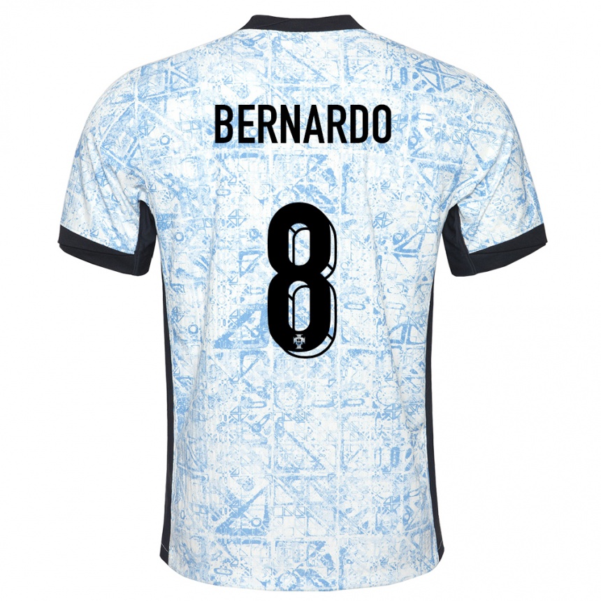 Kids Football Portugal Paulo Bernardo #8 Cream Blue Away Jersey 24-26 T-Shirt Za