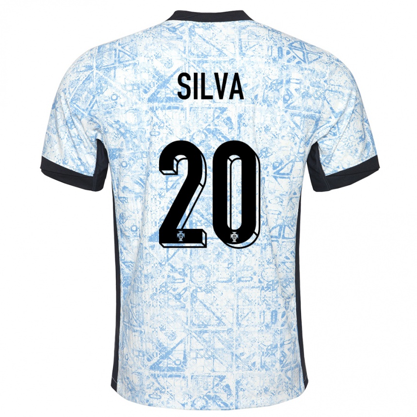 Kids Football Portugal Fabio Silva #20 Cream Blue Away Jersey 24-26 T-Shirt Za