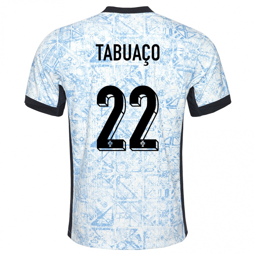 Kids Football Portugal Goncalo Tabuaco #22 Cream Blue Away Jersey 24-26 T-Shirt Za