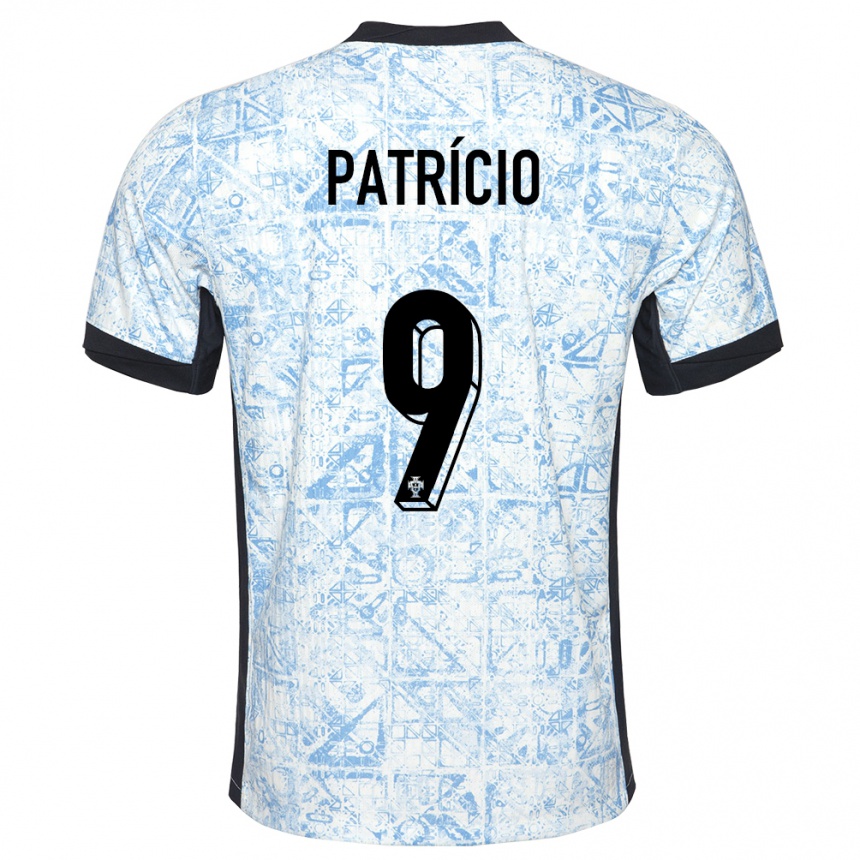 Kids Football Portugal Nuno Patricio #9 Cream Blue Away Jersey 24-26 T-Shirt Za