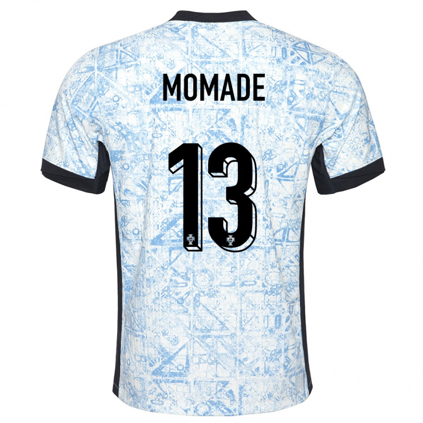 Kids Football Portugal Rayhan Momade #13 Cream Blue Away Jersey 24-26 T-Shirt Za