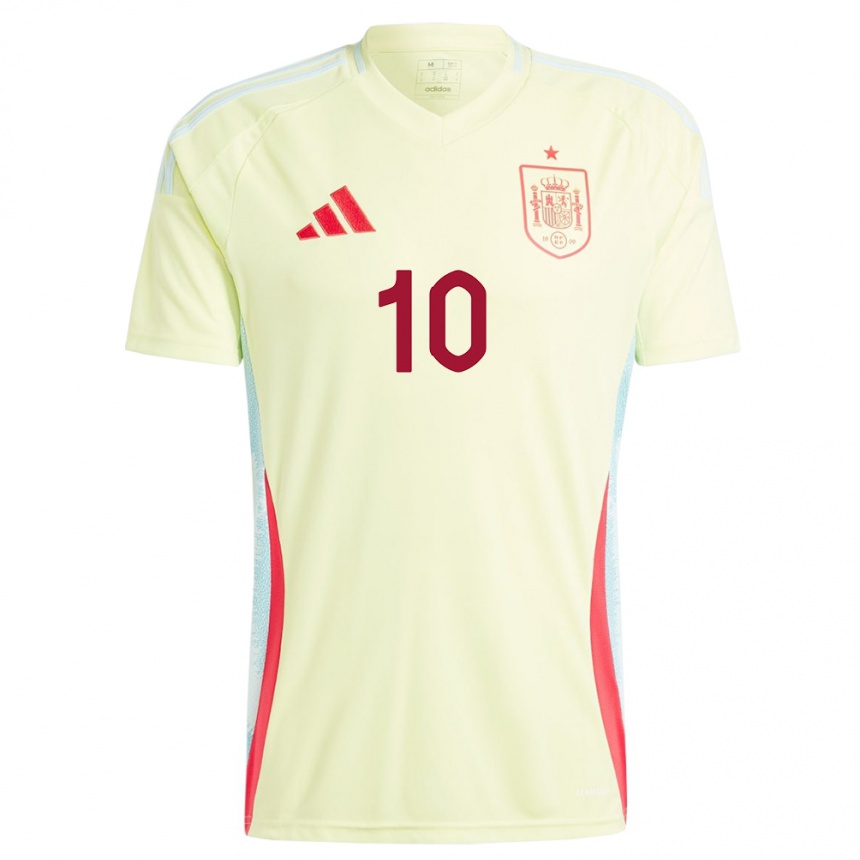 Kids Football Spain Jennifer Hermoso #10 Yellow Away Jersey 24-26 T-Shirt Za