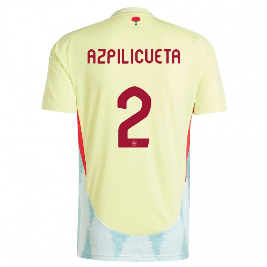 Kids Football Spain Cesar Azpilicueta #2 Yellow Away Jersey 24-26 T-Shirt Za