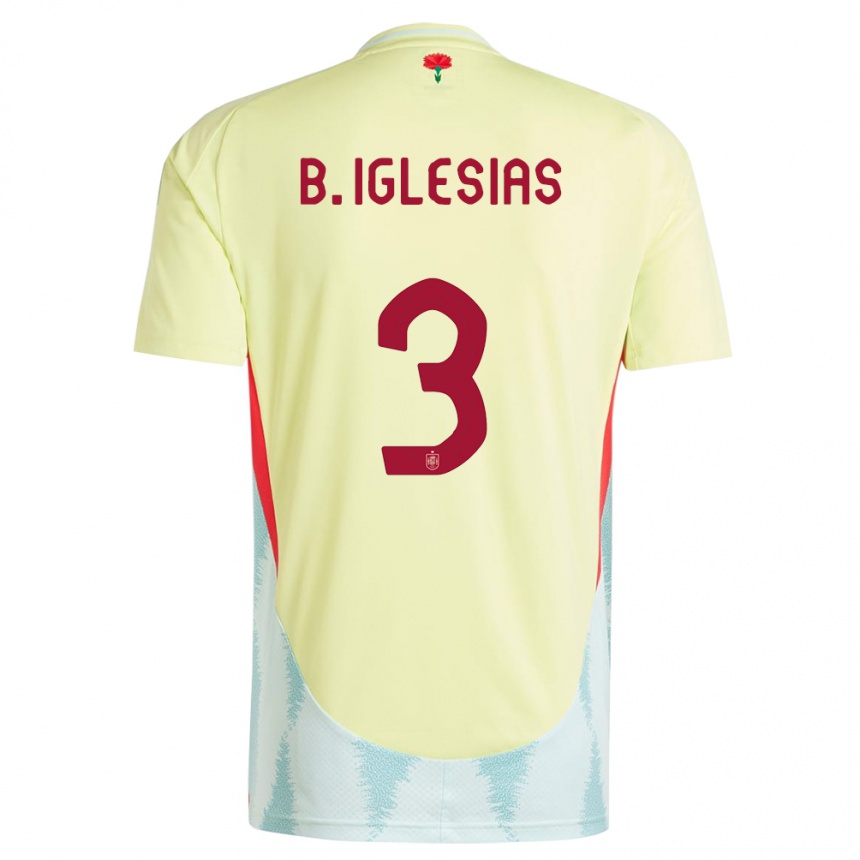 Kids Football Spain Borja Iglesias #3 Yellow Away Jersey 24-26 T-Shirt Za