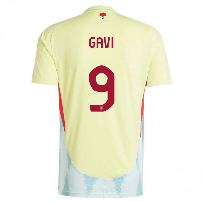 Kids Football Spain Gavi #9 Yellow Away Jersey 24-26 T-Shirt Za