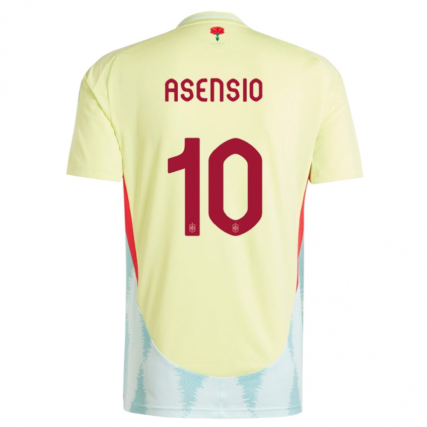 Kids Football Spain Marco Asensio #10 Yellow Away Jersey 24-26 T-Shirt Za