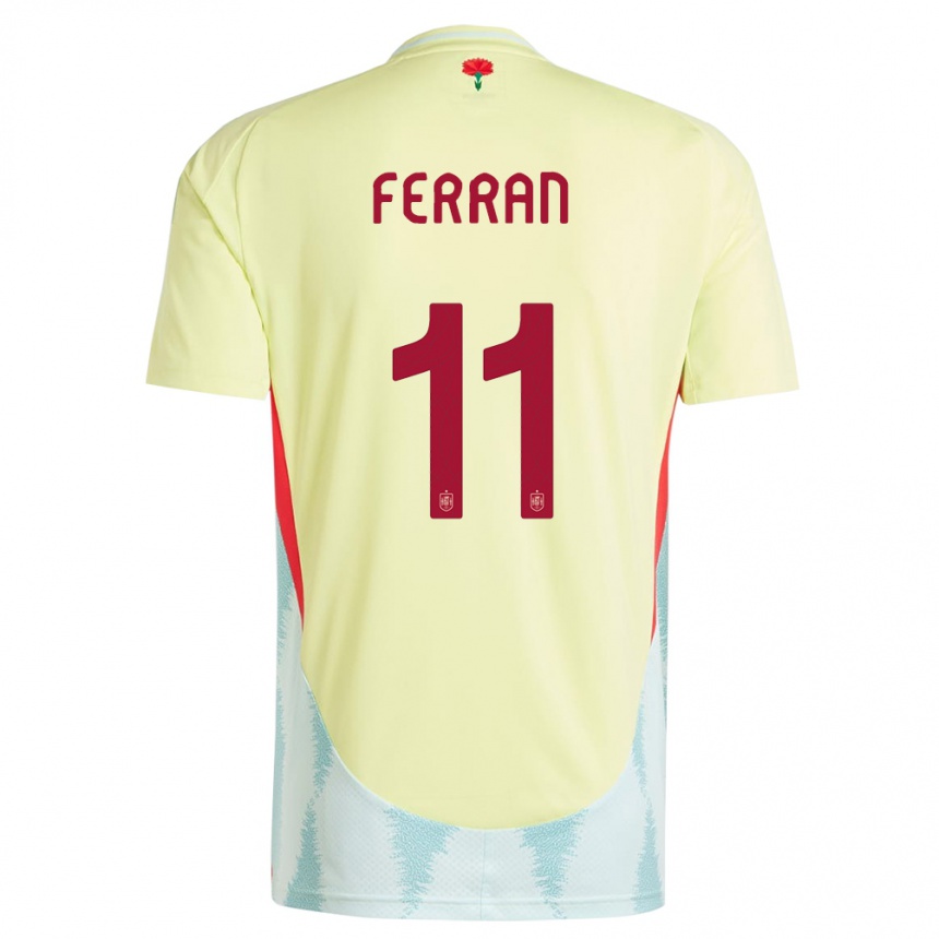 Kids Football Spain Ferran Torres #11 Yellow Away Jersey 24-26 T-Shirt Za