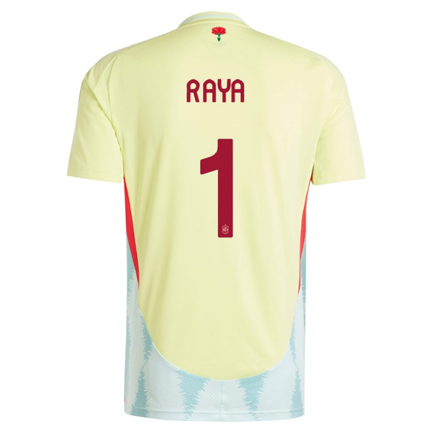 Kids Football Spain David Raya #1 Yellow Away Jersey 24-26 T-Shirt Za