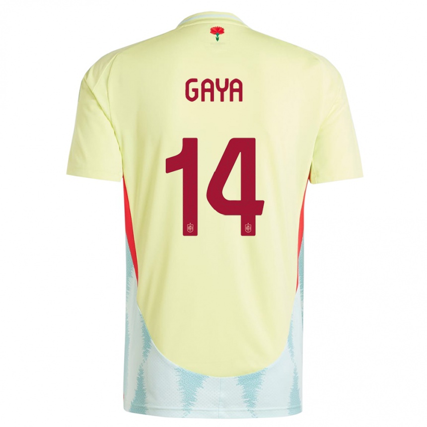 Kids Football Spain Jose Gaya #14 Yellow Away Jersey 24-26 T-Shirt Za