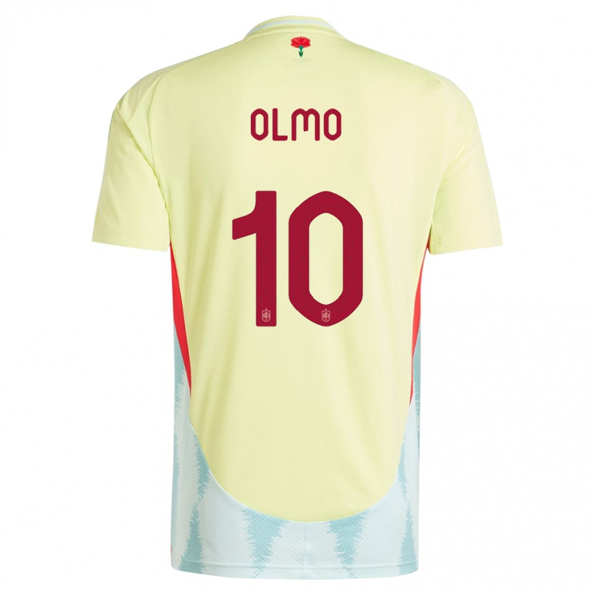 Kids Football Spain Dani Olmo #10 Yellow Away Jersey 24-26 T-Shirt Za