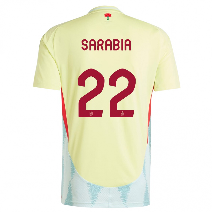 Kids Football Spain Pablo Sarabia #22 Yellow Away Jersey 24-26 T-Shirt Za