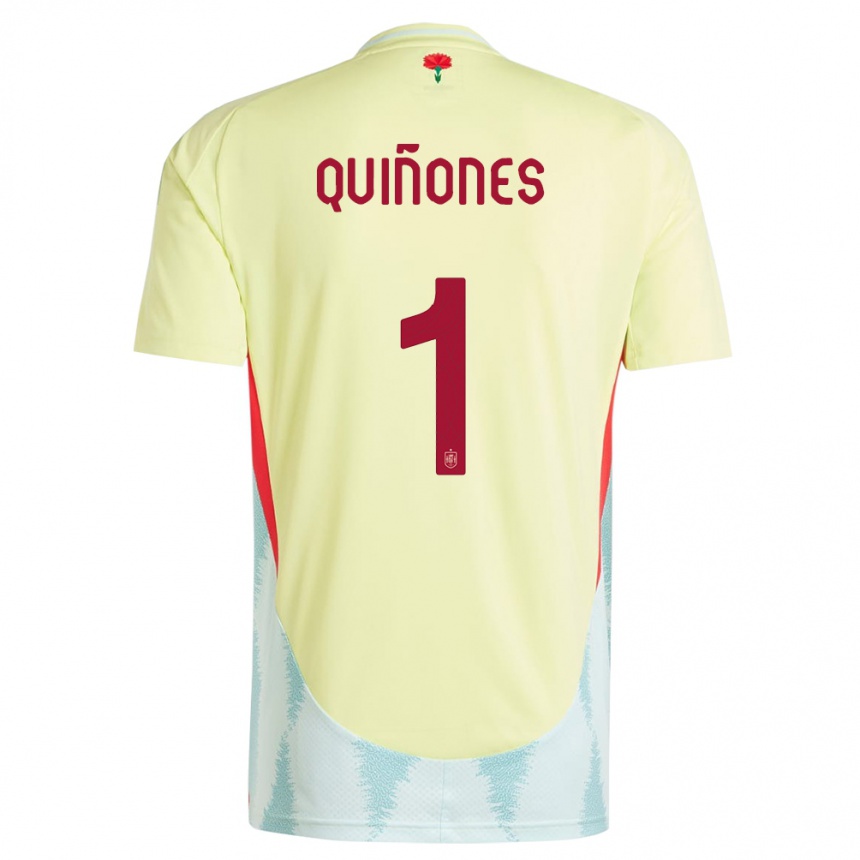 Kids Football Spain Mariasun Quinones #1 Yellow Away Jersey 24-26 T-Shirt Za