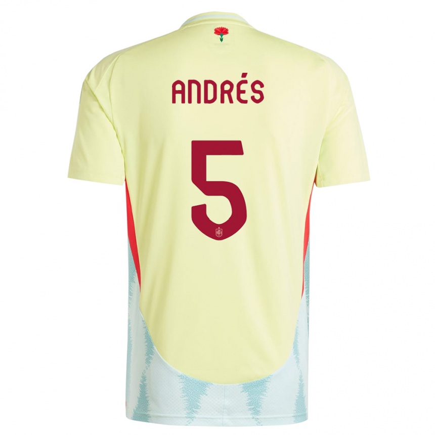 Kids Football Spain Ivana Andres #5 Yellow Away Jersey 24-26 T-Shirt Za