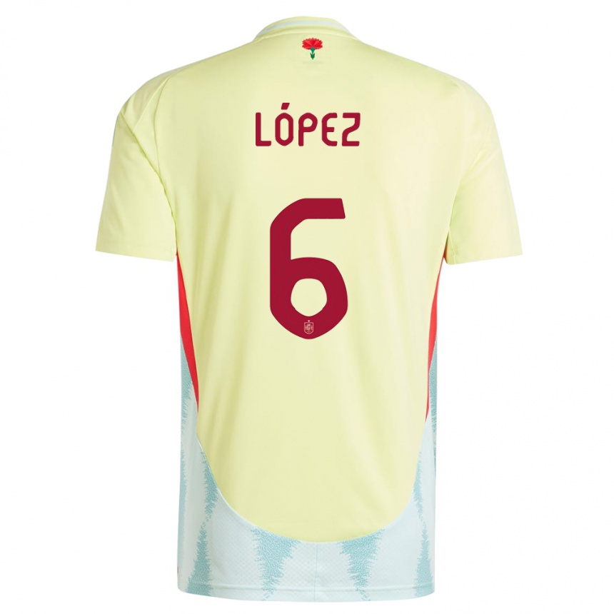 Kids Football Spain Maitane Lopez #6 Yellow Away Jersey 24-26 T-Shirt Za