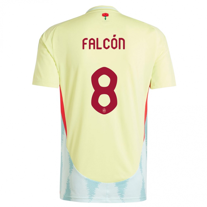 Kids Football Spain Andrea Falcon #8 Yellow Away Jersey 24-26 T-Shirt Za