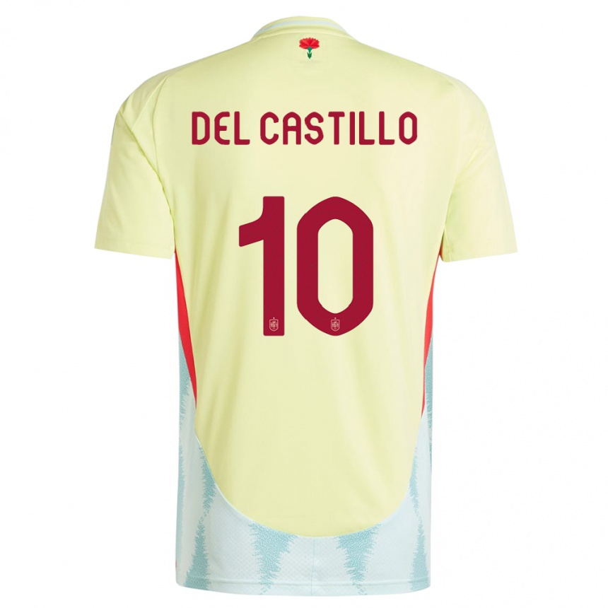 Kids Football Spain Athenea Del Castillo #10 Yellow Away Jersey 24-26 T-Shirt Za