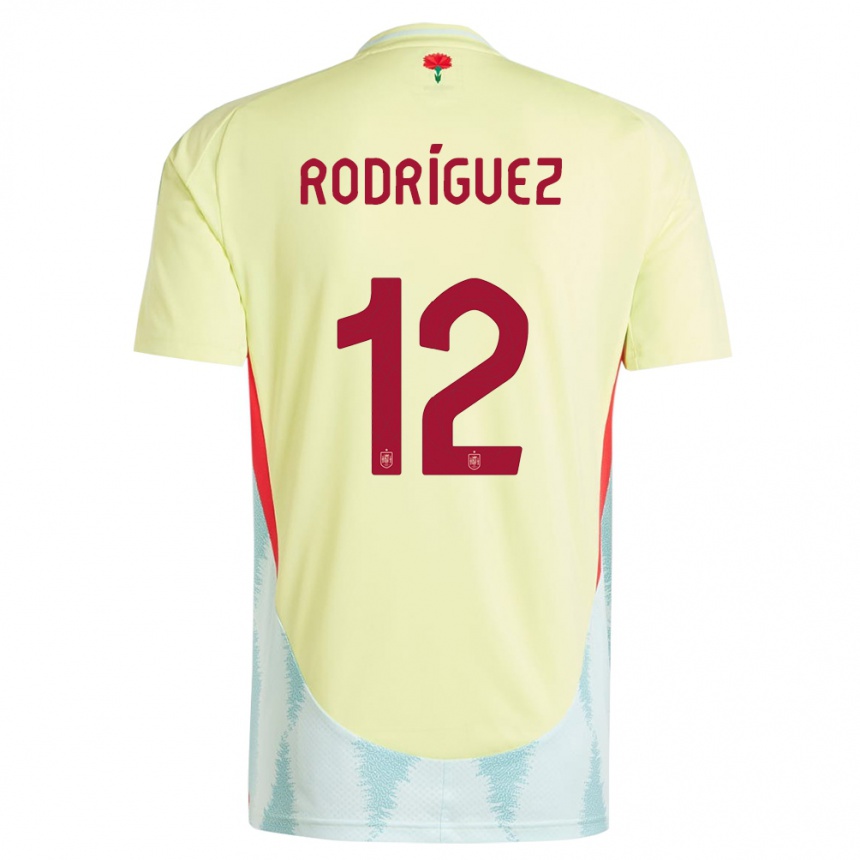 Kids Football Spain Lucia Rodriguez #12 Yellow Away Jersey 24-26 T-Shirt Za