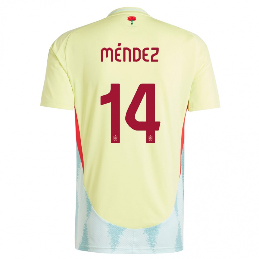 Kids Football Spain Maria Mendez #14 Yellow Away Jersey 24-26 T-Shirt Za