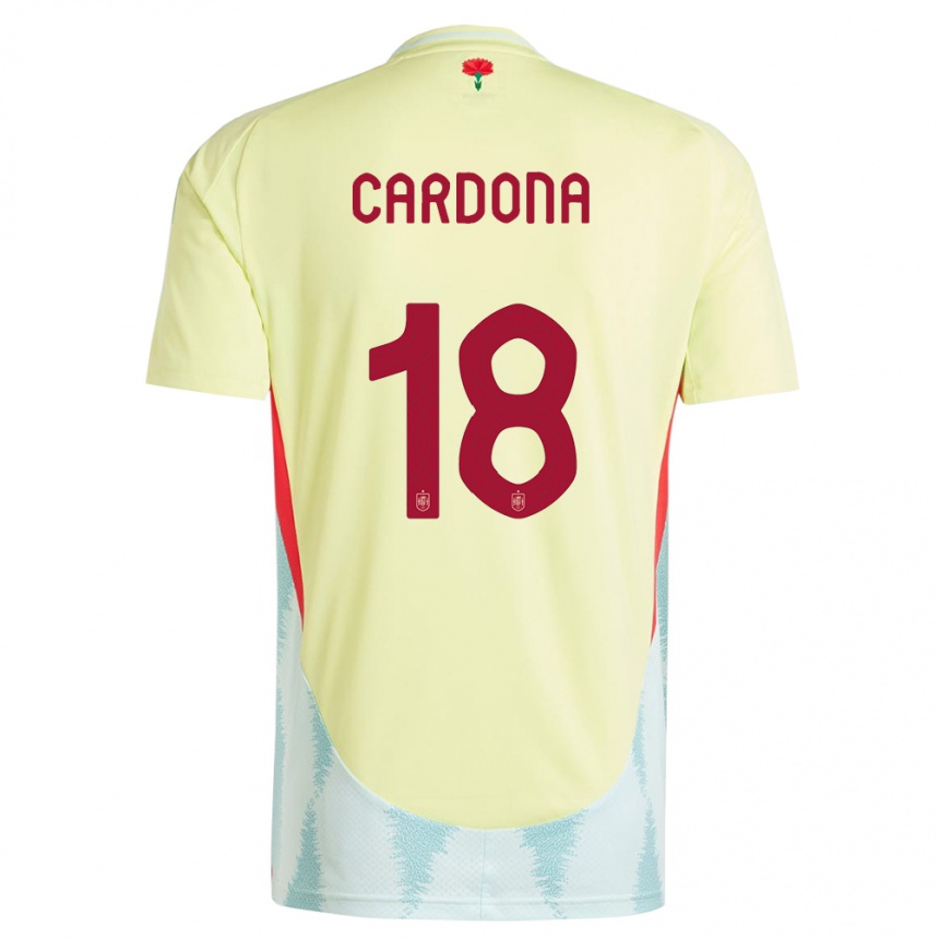 Kids Football Spain Marta Cardona #18 Yellow Away Jersey 24-26 T-Shirt Za