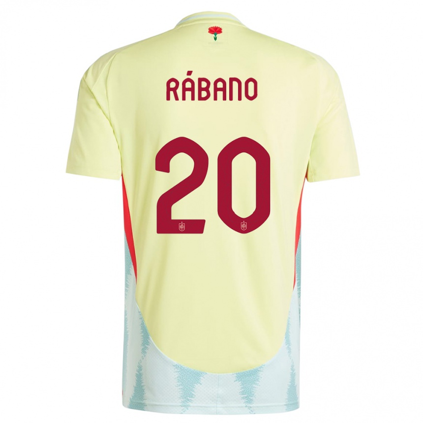 Kids Football Spain Nuria Rabano #20 Yellow Away Jersey 24-26 T-Shirt Za