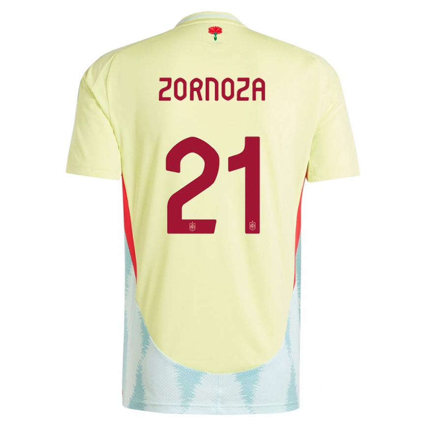 Kids Football Spain Claudia Zornoza #21 Yellow Away Jersey 24-26 T-Shirt Za