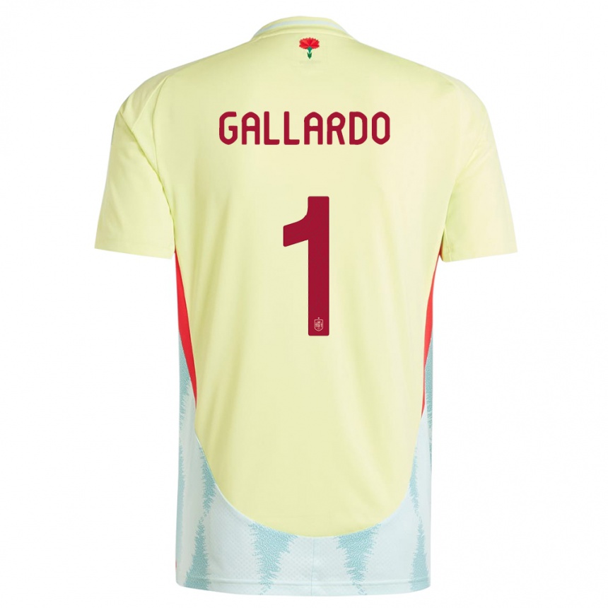 Kids Football Spain Dolores Gallardo #1 Yellow Away Jersey 24-26 T-Shirt Za