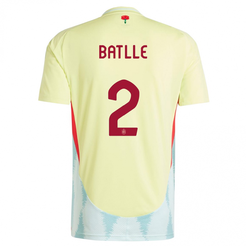 Kids Football Spain Ona Batlle #2 Yellow Away Jersey 24-26 T-Shirt Za