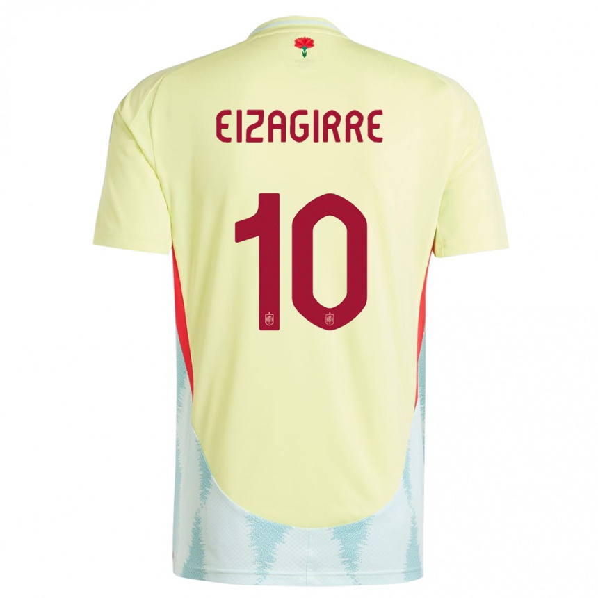 Kids Football Spain Nerea Eizagirre #10 Yellow Away Jersey 24-26 T-Shirt Za