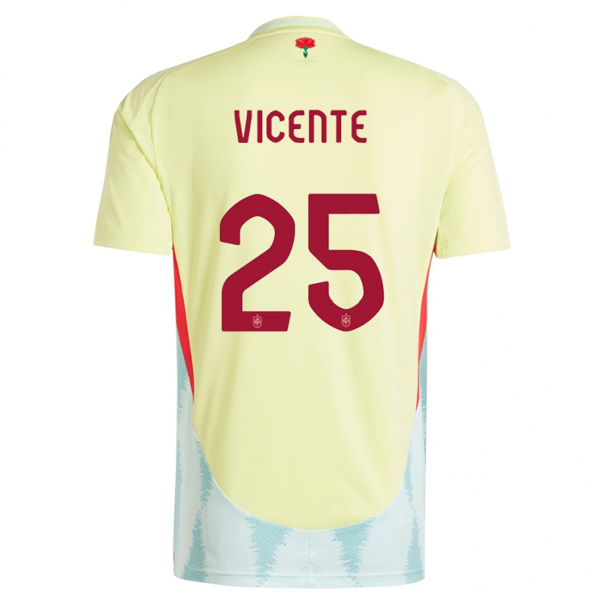 Kids Football Spain Ainhoa Vicente #25 Yellow Away Jersey 24-26 T-Shirt Za