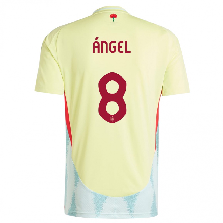 Kids Football Spain Manuel Angel #8 Yellow Away Jersey 24-26 T-Shirt Za