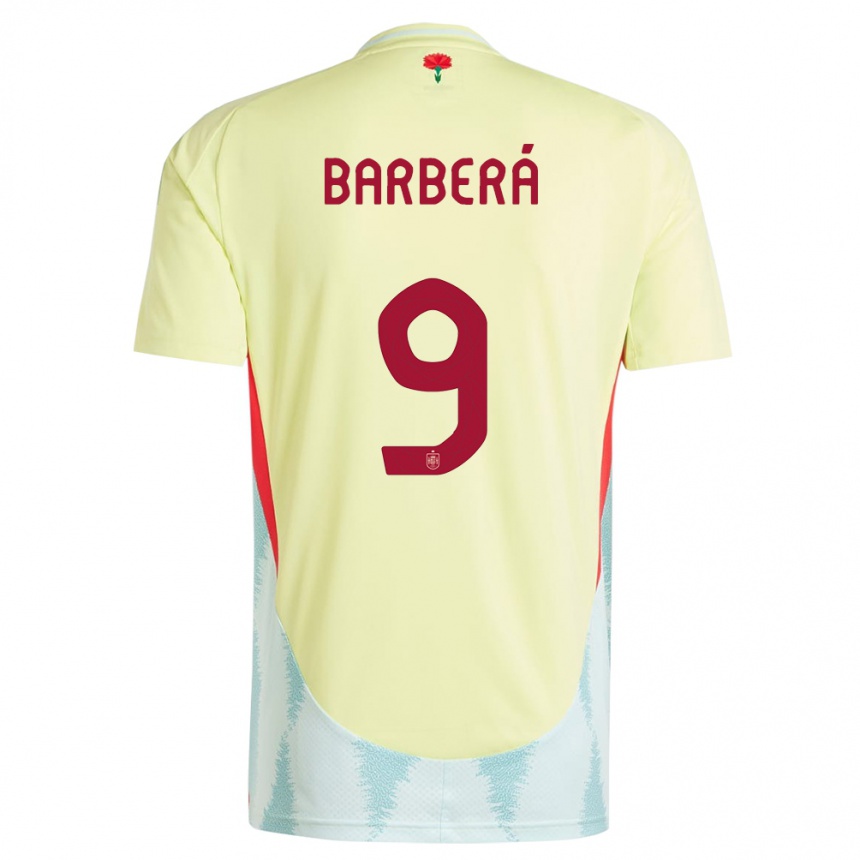 Kids Football Spain Victor Barbera #9 Yellow Away Jersey 24-26 T-Shirt Za