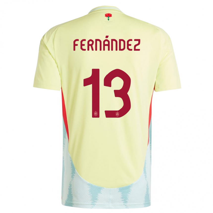 Kids Football Spain Cesar Fernandez #13 Yellow Away Jersey 24-26 T-Shirt Za