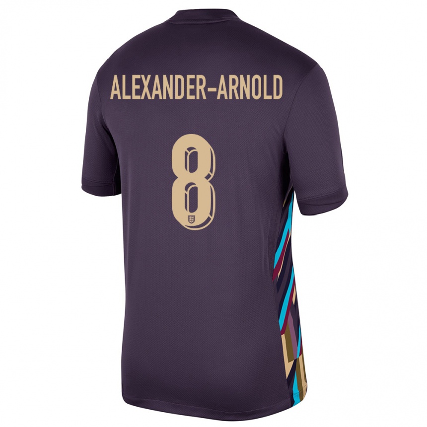 Kids Football England Trent Alexander-Arnold #8 Dark Raisin Away Jersey 24-26 T-Shirt Za