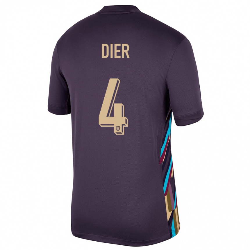 Kids Football England Eric Dier #4 Dark Raisin Away Jersey 24-26 T-Shirt Za