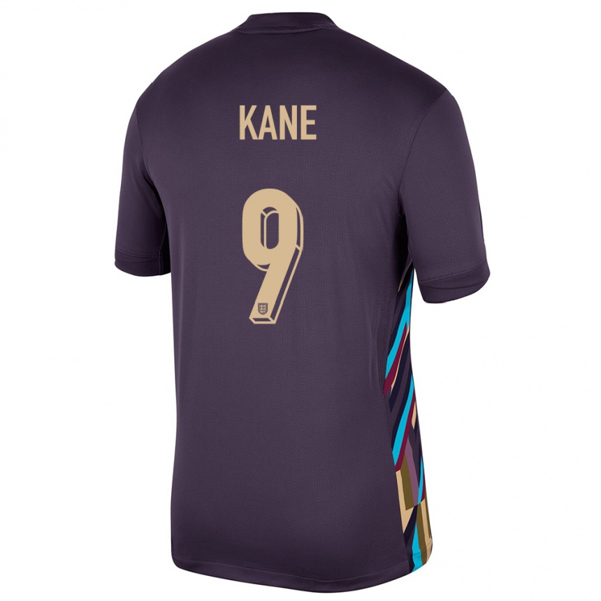 Kids Football England Harry Kane #9 Dark Raisin Away Jersey 24-26 T-Shirt Za