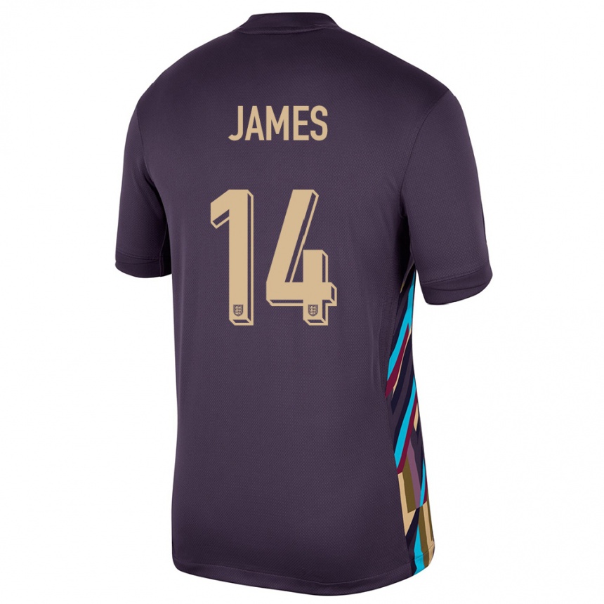 Kids Football England Reece James #14 Dark Raisin Away Jersey 24-26 T-Shirt Za