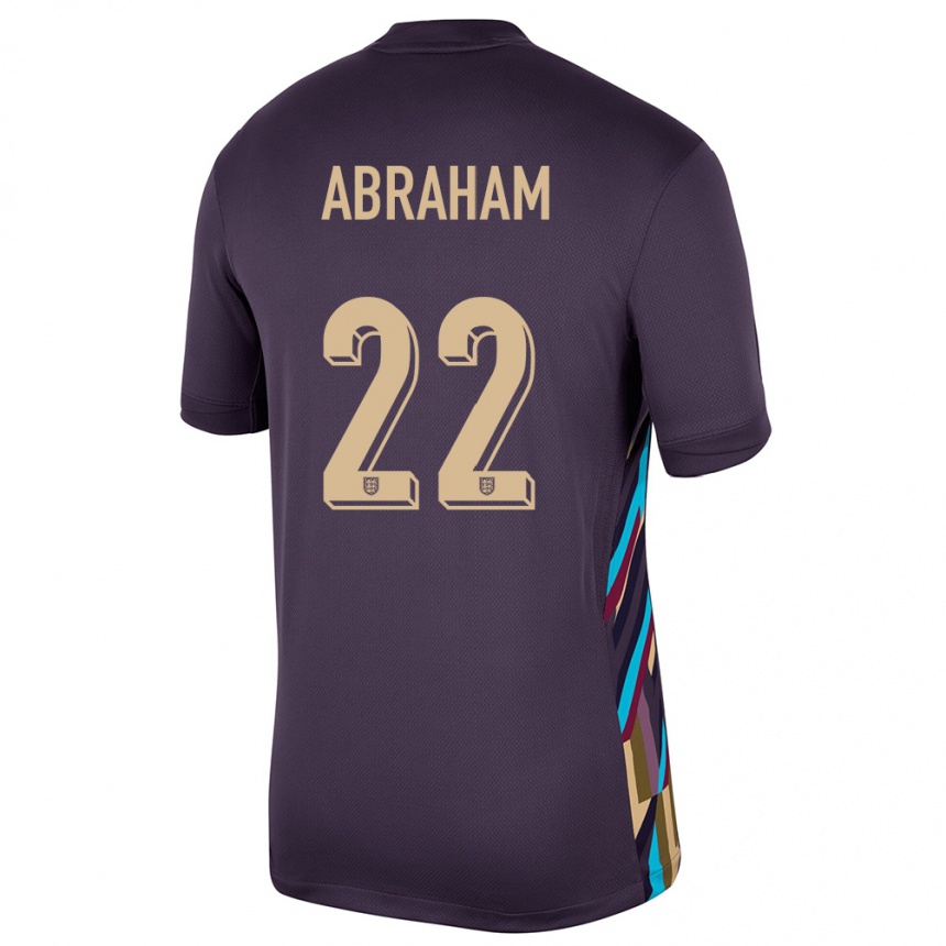 Kids Football England Tammy Abraham #22 Dark Raisin Away Jersey 24-26 T-Shirt Za