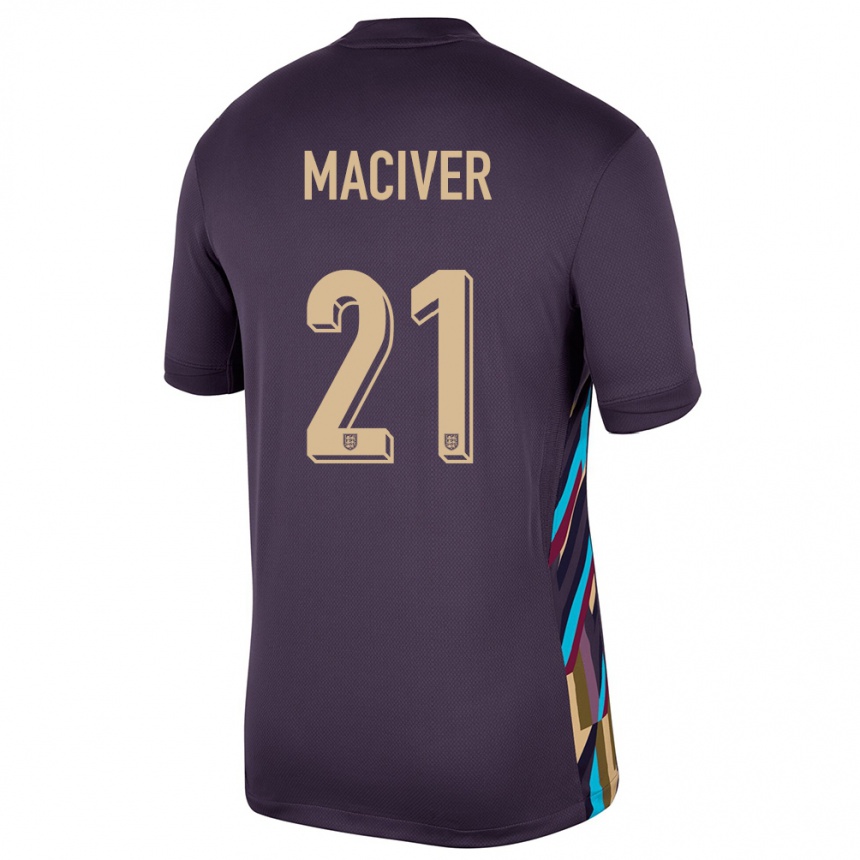 Kids Football England Sandy Maciver #21 Dark Raisin Away Jersey 24-26 T-Shirt Za