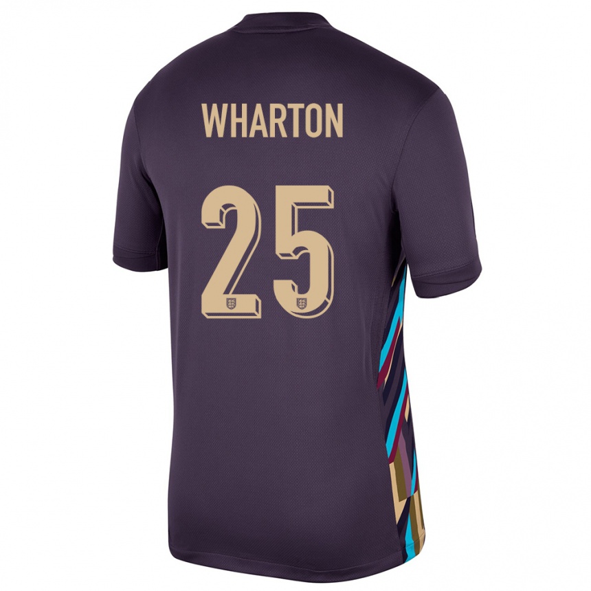 Kids Football England Adam Wharton #25 Dark Raisin Away Jersey 24-26 T-Shirt Za