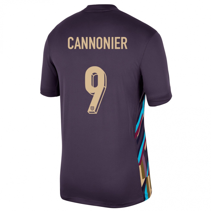 Kids Football England Oakley Cannonier #9 Dark Raisin Away Jersey 24-26 T-Shirt Za