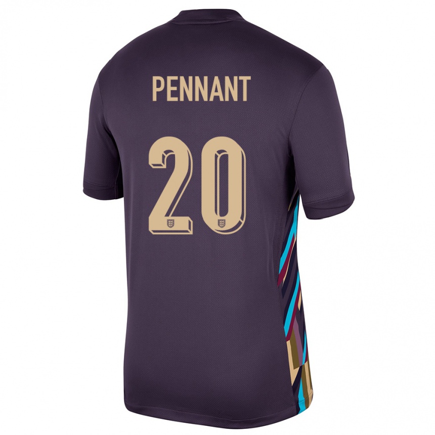 Kids Football England Kian Pennant #20 Dark Raisin Away Jersey 24-26 T-Shirt Za