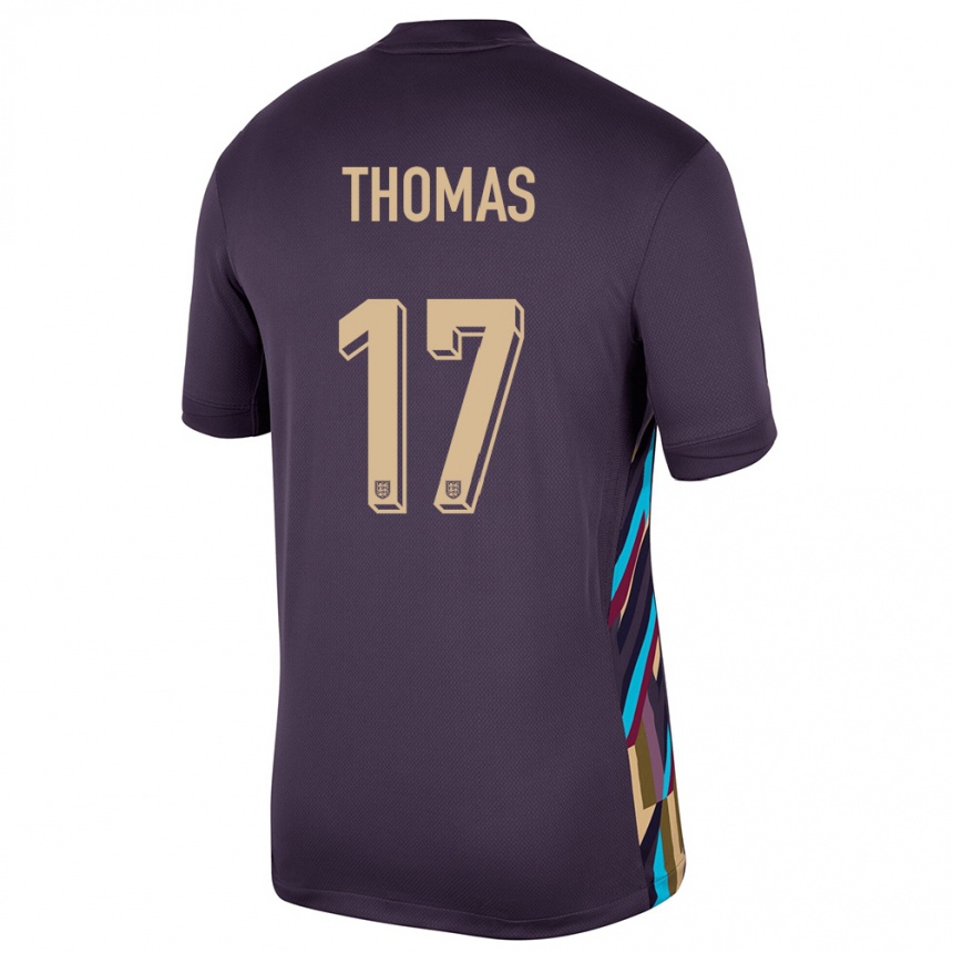 Kids Football England Luke Thomas #17 Dark Raisin Away Jersey 24-26 T-Shirt Za