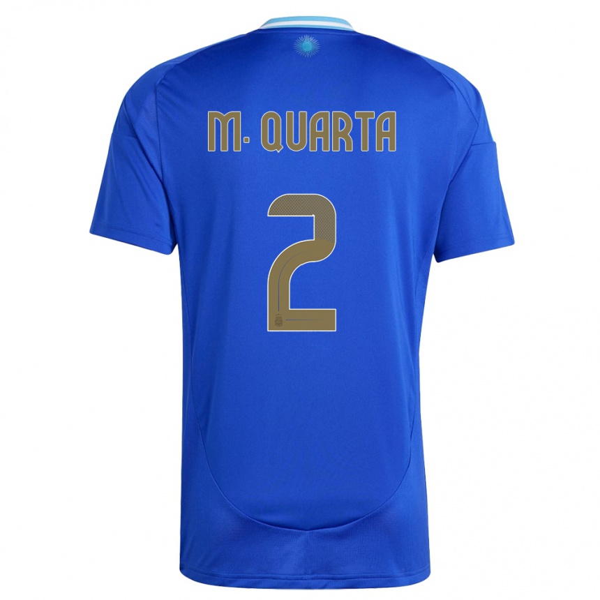 Kids Football Argentina Lucas Martinez Quarta #2 Blue Away Jersey 24-26 T-Shirt Za