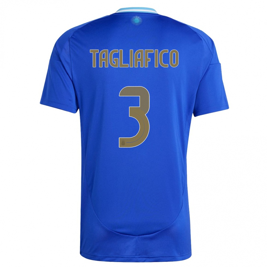 Kids Football Argentina Nicolas Tagliafico #3 Blue Away Jersey 24-26 T-Shirt Za