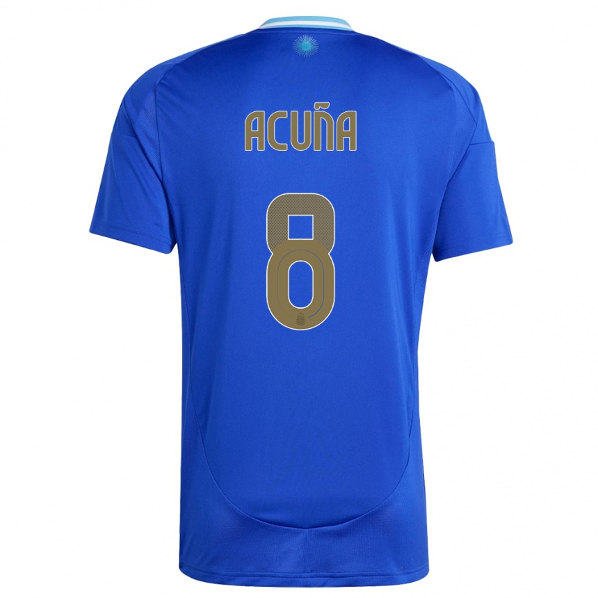 Kids Football Argentina Marcos Acuna #8 Blue Away Jersey 24-26 T-Shirt Za