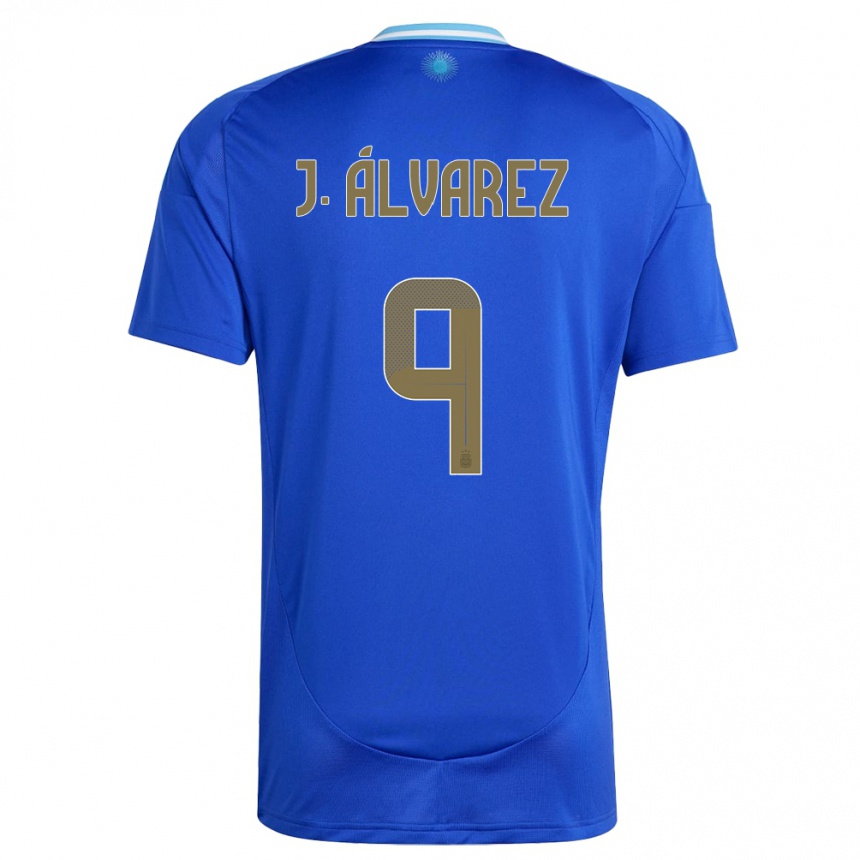 Kids Football Argentina Julian Alvarez #9 Blue Away Jersey 24-26 T-Shirt Za