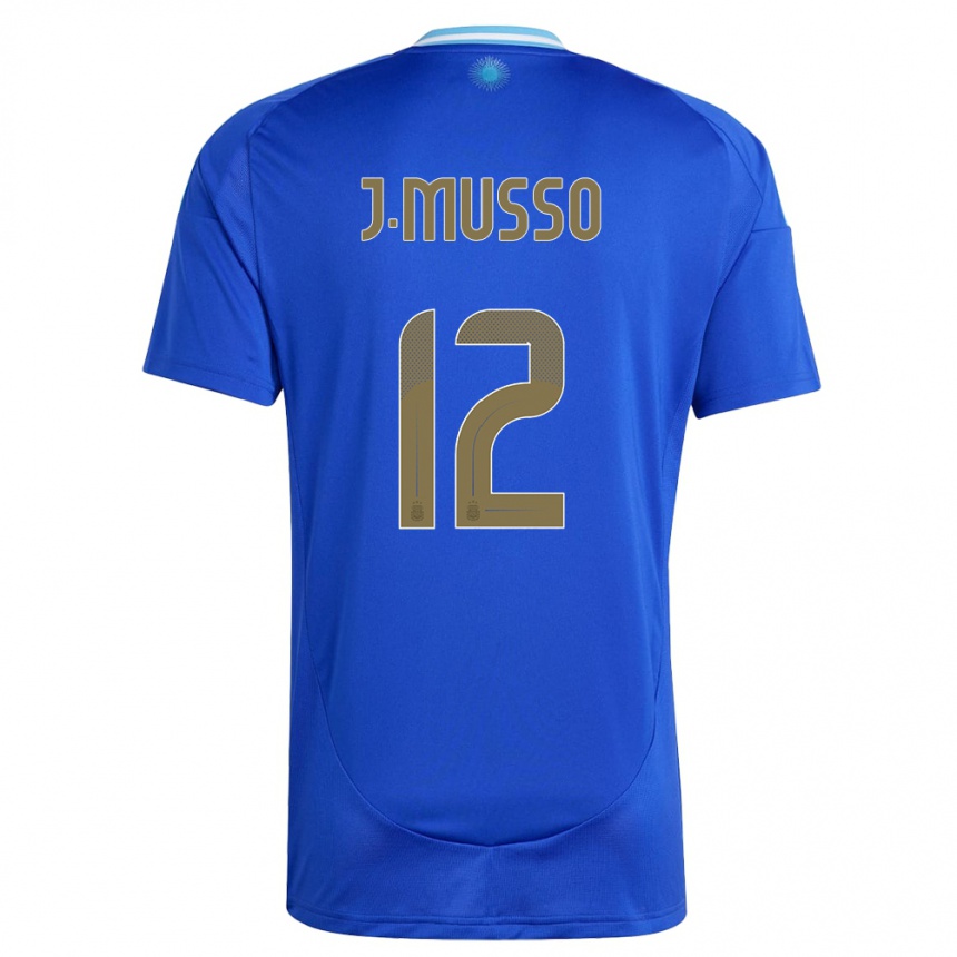 Kids Football Argentina Juan Musso #12 Blue Away Jersey 24-26 T-Shirt Za